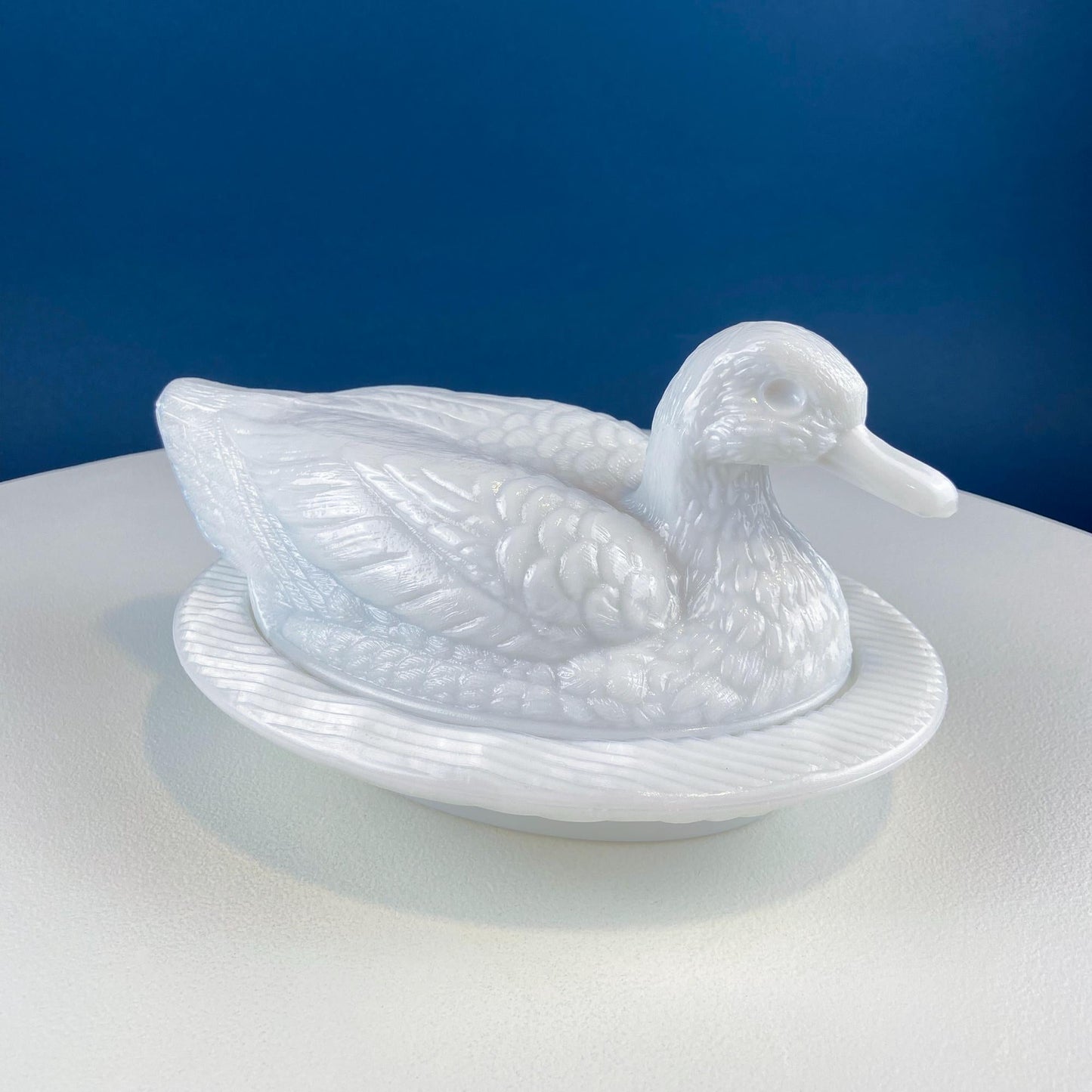 Westmoreland Milk Glass Duck Dish. Vintage Duck Butter or Serving Dish. White Bird Bowl with Cover. Modern Farmhouse. French Country. - I Bought a Yard Sale