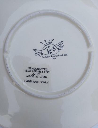 Whimsical Pig Farm Decorative Plates (Set of 2) - 8" Hand Painted by Lotus International - I Bought a Yard Sale