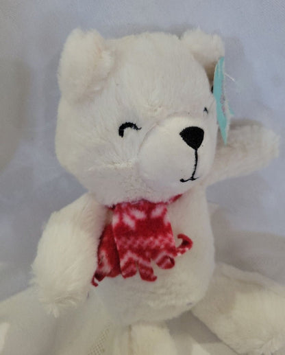 Winter Pals White Bear with red Scarf - I Bought a Yard Sale