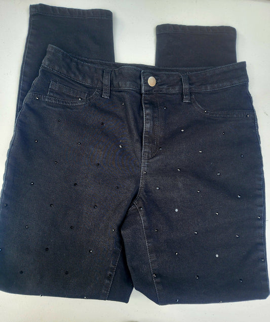 Women's Black Jeans with embellished studs on front by Boston Proper size 8. - I Bought a Yard Sale