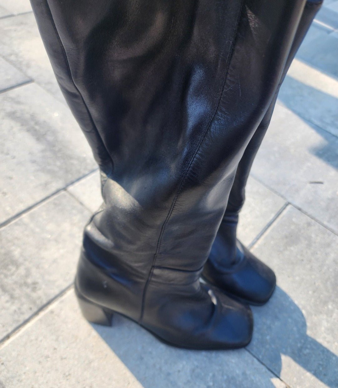 Women's Black Leather Boots - I Bought a Yard Sale