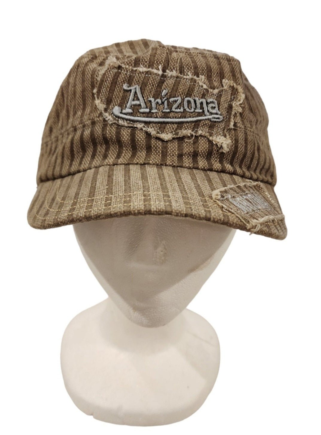 WOMENS FACTORY DISTRESSED ARIZONA CADET/MLITARY STYLE HAT ADJUSTABLE - I Bought a Yard Sale