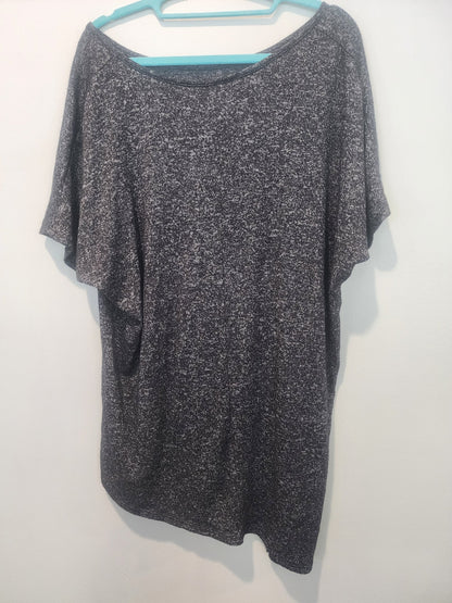 Women's Faded Glory Asymmetrical Shirt heather black short sleeve 16x - I Bought a Yard Sale