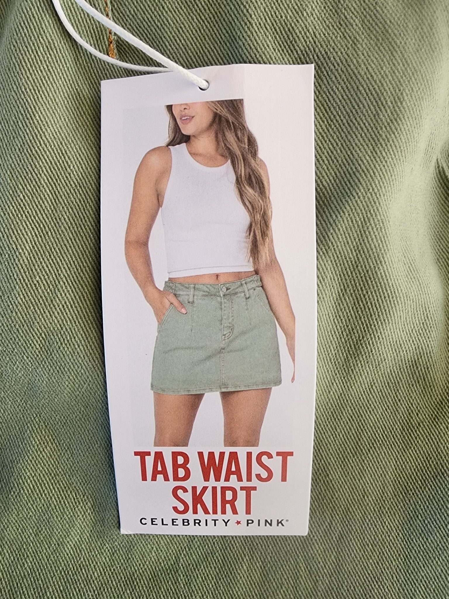 Women's New Green Denim Skirt 13/31 by Celebrity Pink 14.75" long waist 31" - I Bought a Yard Sale