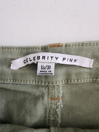 Women's New Green Denim Skirt 13/31 by Celebrity Pink 14.75" long waist 31" - I Bought a Yard Sale