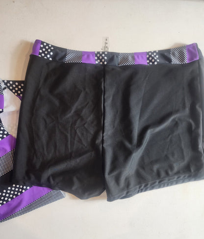 Women's Plus Size Swimsuit 18 - 20 Purple Black White - I Bought a Yard Sale