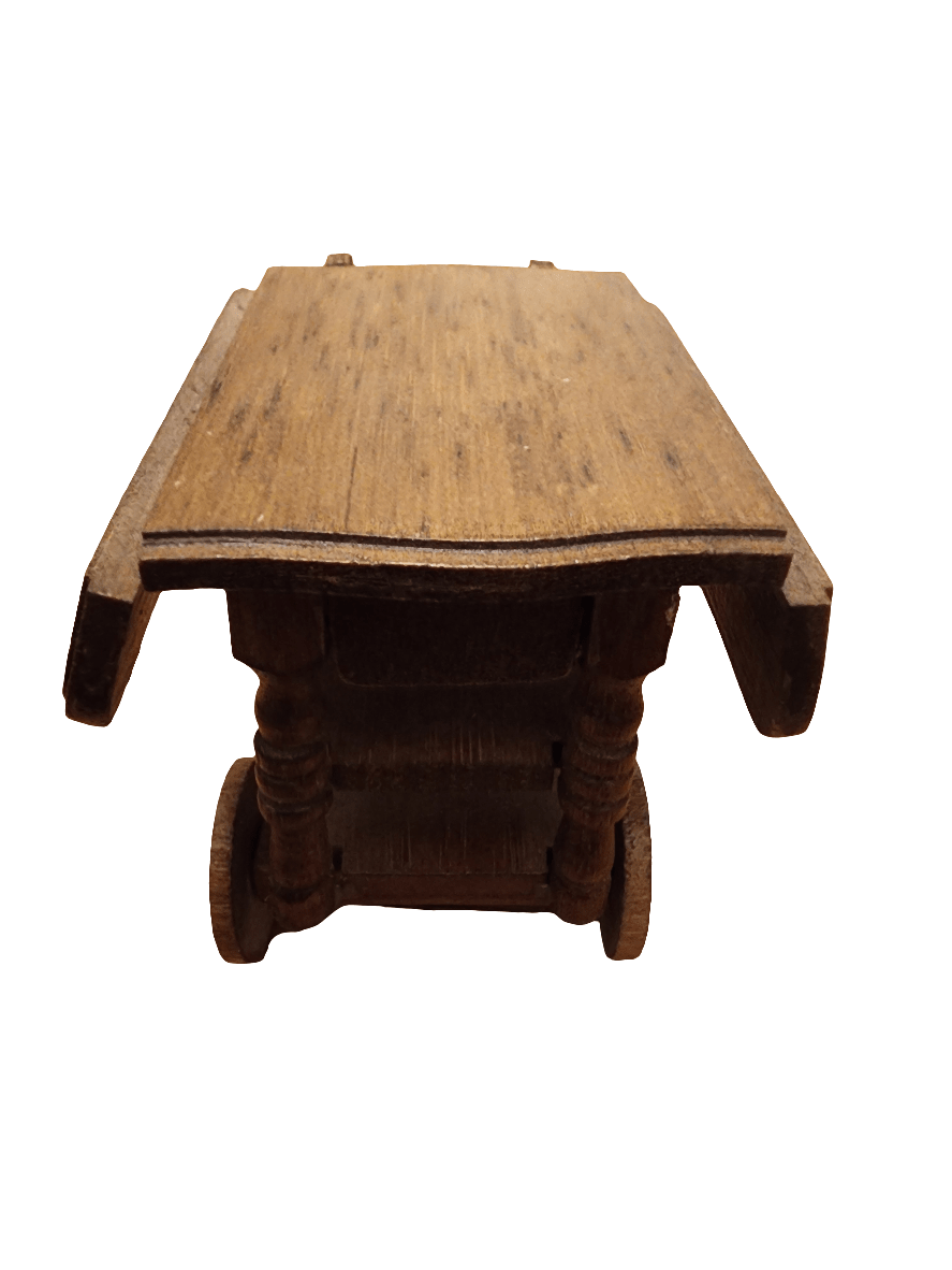 Wooden Dollhouse Colonial Tea Trolley Tea Cart - I Bought a Yard Sale