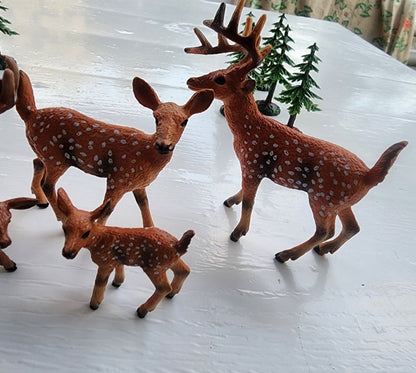 Woodland Deer Cake Topper, Early Educational Waterproof White - Deer Figurine, - I Bought a Yard Sale