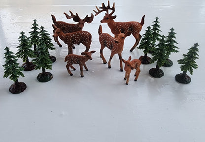 Woodland Deer Cake Topper, Early Educational Waterproof White - Deer Figurine, - I Bought a Yard Sale
