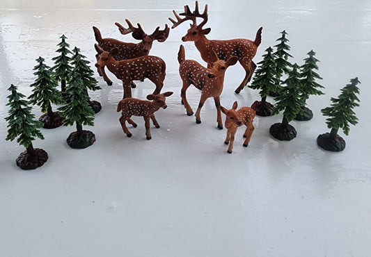 Woodland Deer Cake Topper, Early Educational Waterproof White - Deer Figurine, - I Bought a Yard Sale